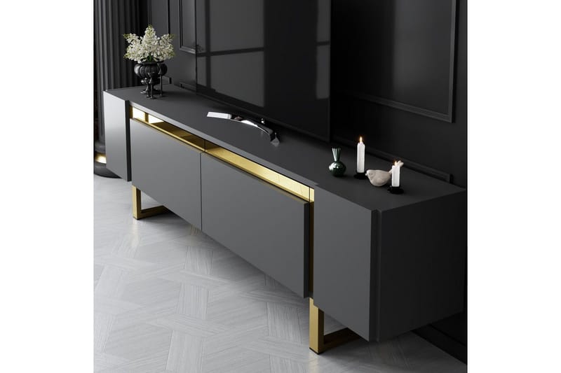 Sozi Tv-bänk 180 cm - Guld/Antracit - Möbler - Tv möbel & mediamöbel - TV bänk & mediabänk