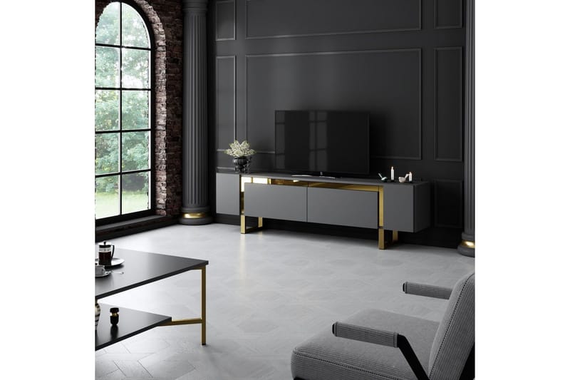 Sozi Tv-bänk 180 cm - Guld/Antracit - Möbler - Tv möbel & mediamöbel - TV bänk & mediabänk