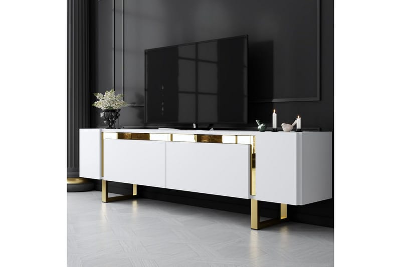 Sozi Tv-bänk 180 cm - Guld/Vit - Möbler - Tv möbel & mediamöbel - TV bänk & mediabänk