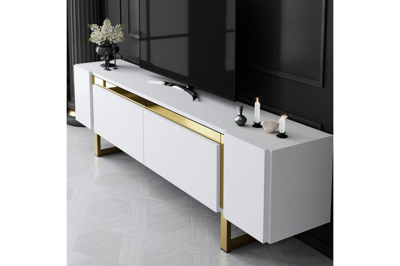 Sozi Tv-bänk 180 cm - Guld/Vit - Möbler - Tv möbel & mediamöbel - TV bänk & mediabänk