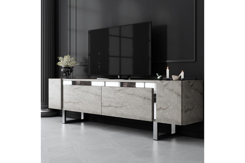 Sozi Tv-bänk 180 cm - Silver/Grå - Möbler - Tv möbel & mediamöbel - TV bänk & mediabänk