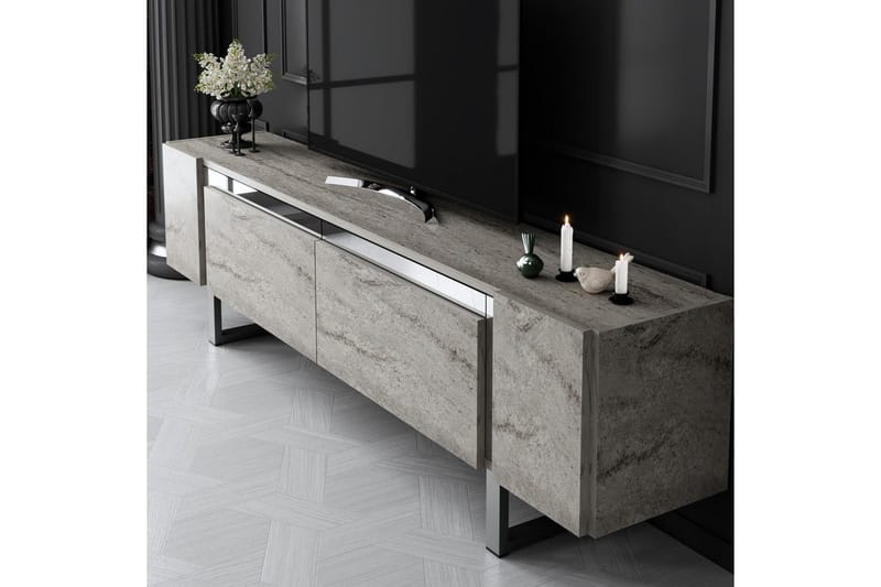 Sozi Tv-bänk 180 cm - Silver/Grå - Möbler - Tv möbel & mediamöbel - TV bänk & mediabänk