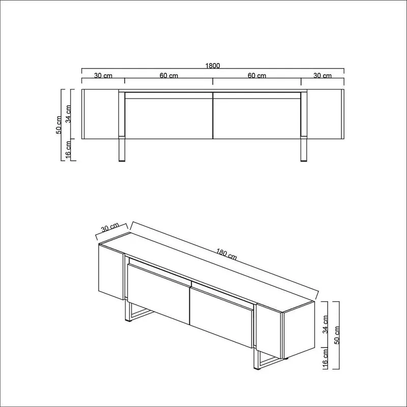 Sozi Tv-bänk 180 cm - Svart - Möbler - Tv möbel & mediamöbel - TV bänk & mediabänk