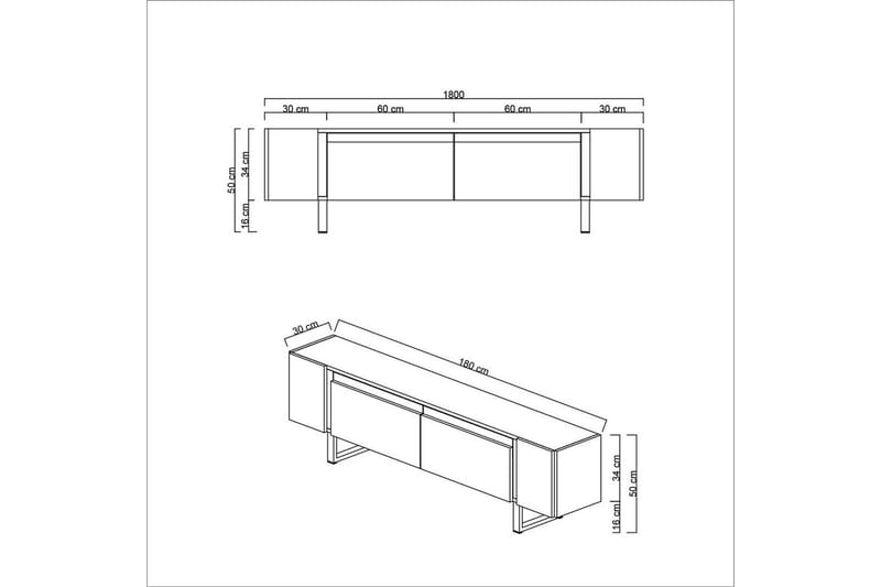 Sozi Tv-bänk 180 cm - Svart/Antracit - Möbler - Tv möbel & mediamöbel - TV bänk & mediabänk