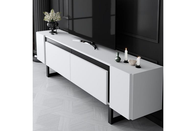 Sozi Tv-bänk 180 cm - Svart/Vit - Möbler - Tv möbel & mediamöbel - TV bänk & mediabänk