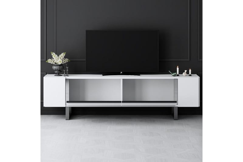 Sozi Tv-bänk 180 cm - Vit/Silver - Möbler - Tv möbel & mediamöbel - TV bänk & mediabänk
