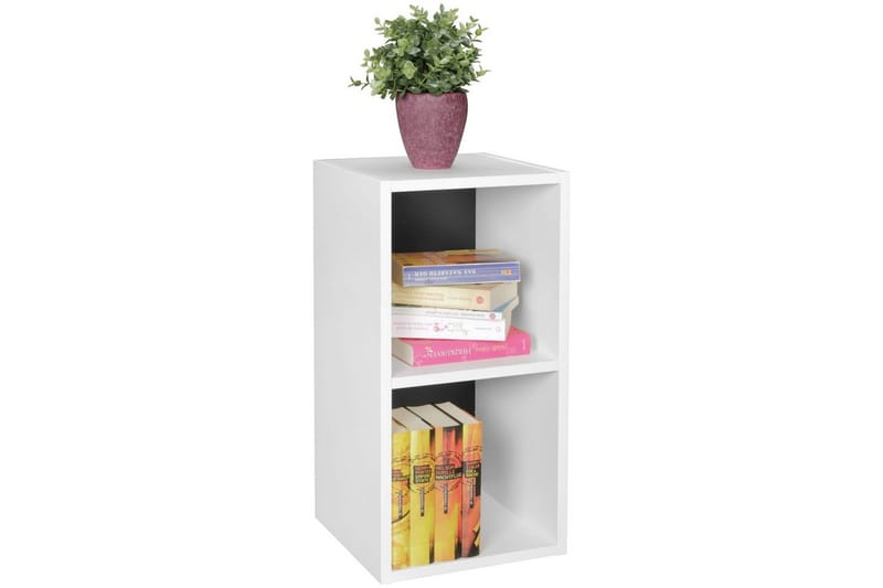 Stående hylla Wohnling melaminbelagd spånskiva med förvaringsutrymme, modern stil Vit, svart - Vit, svart - Möbler - Tv möbel & mediamöbel - TV hylla
