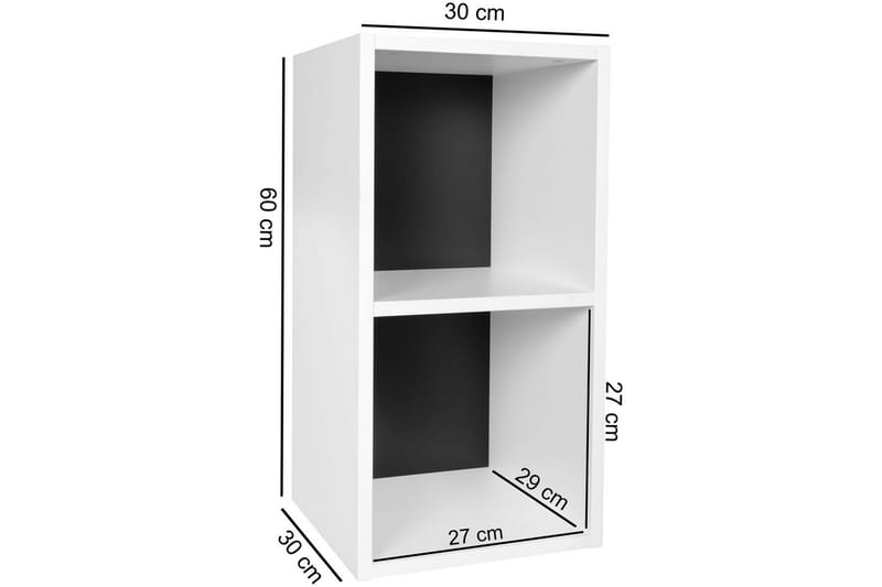 Stående hylla Wohnling melaminbelagd spånskiva med förvaringsutrymme, modern stil Vit, svart - Vit, svart - Möbler - Tv möbel & mediamöbel - TV hylla