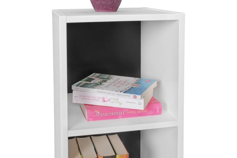 Stående hylla Wohnling melaminbelagd spånskiva med förvaringsutrymme, modern stil Vit, svart - Vit, svart - Möbler - Tv möbel & mediamöbel - TV hylla
