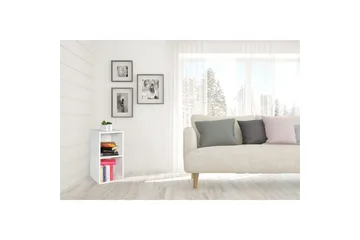 Stående hylla Wohnling melaminbelagd spånskiva med förvaringsutrymme, modern stil Vit - Vit - Förvaring - Hylla - Vägghylla