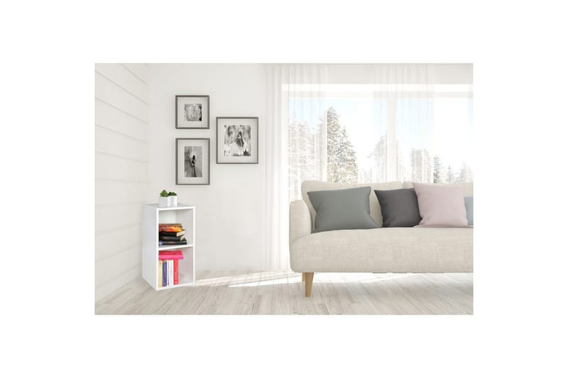 Stående hylla Wohnling melaminbelagd spånskiva med förvaringsutrymme, modern stil Vit - Vit - Förvaring - Hylla - Vägghylla