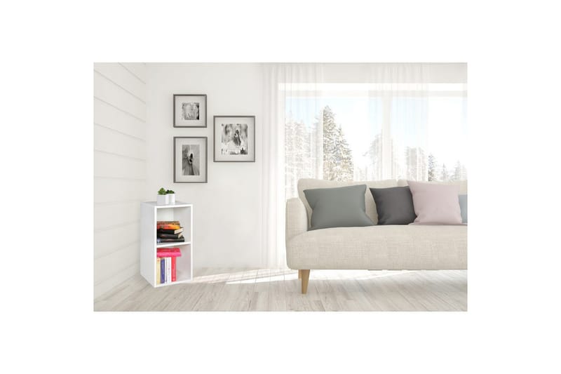 Stående hylla Wohnling melaminbelagd spånskiva med förvaringsutrymme, modern stil Vit - Vit - Möbler - Tv möbel & mediamöbel - TV hylla