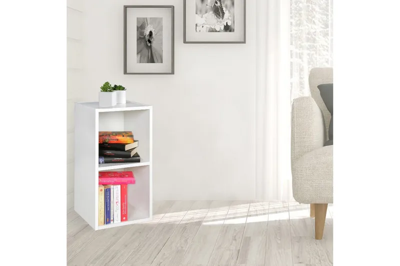 Stående hylla Wohnling melaminbelagd spånskiva med förvaringsutrymme, modern stil Vit - Vit - Förvaring - Hylla - Vägghylla