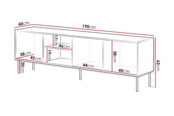 Stintino Tv-bänk 190x40 cm - Svart/Brun - Möbler - Tv möbel & mediamöbel - TV bänk & mediabänk