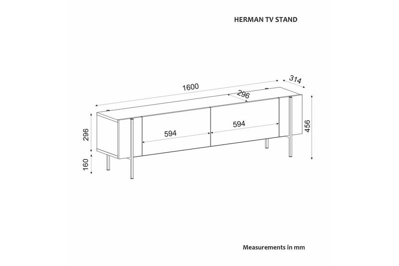 Stira Tv-bänk 160 cm - Grafitgrå - Möbler - Tv möbel & mediamöbel - TV bänk & mediabänk