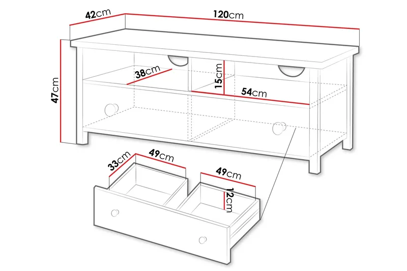Storys Tv-bänk 120x42 cm - Vit - Möbler - Tv möbel & mediamöbel - TV bänk & mediabänk