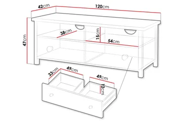 Storys Tv-bänk 120x42 cm - Vit - Möbler - Tv möbel & mediamöbel - TV bänk & mediabänk