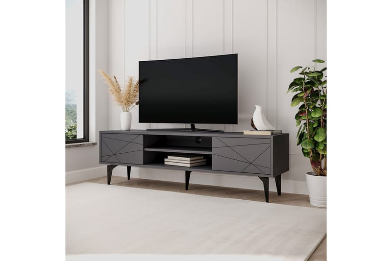 Sudama Tv-bänk 160 cm - Antracit - Möbler - Tv möbel & mediamöbel - TV bänk & mediabänk
