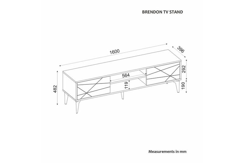 Sudama Tv-bänk 160 cm - Antracit - Möbler - Tv möbel & mediamöbel - TV bänk & mediabänk