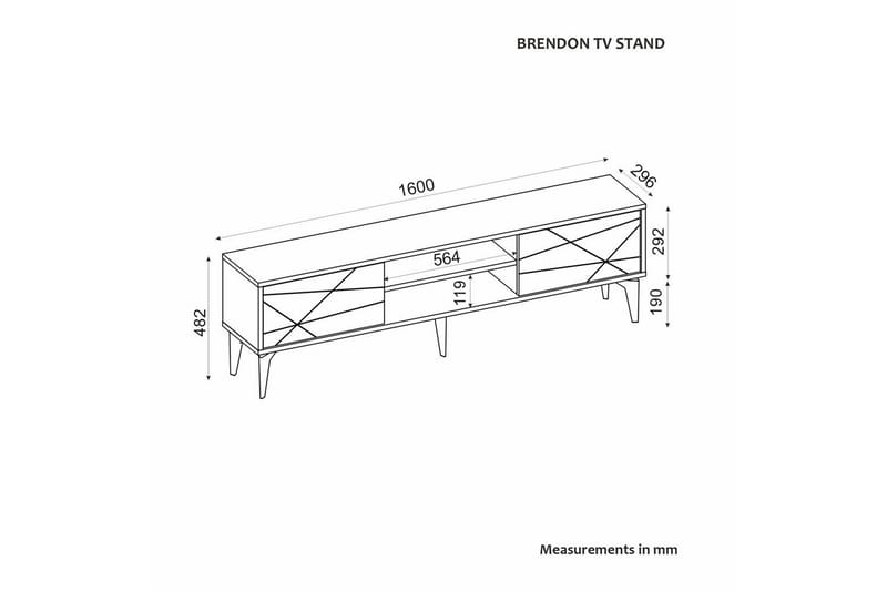 Sudama Tv-bänk 160 cm - Vit - Möbler - Tv möbel & mediamöbel - TV bänk & mediabänk