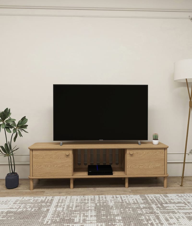 Sunira TV-bänk 160 cm med Förvaring i Ek - Brun - Möbler - Tv möbel & mediamöbel - TV bänk & mediabänk