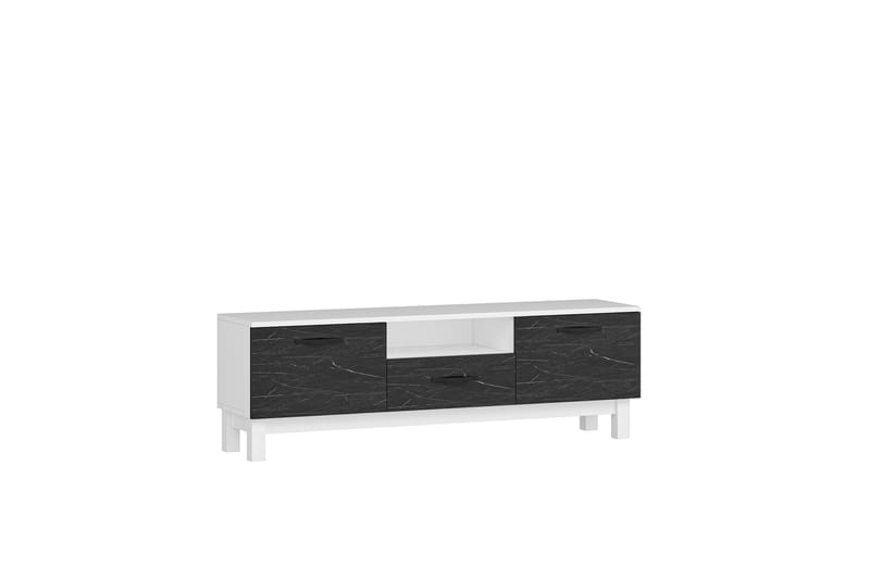 Suzi Tv-bänk 150x35,3 cm Vit/Svart - Hanah Home - Möbler - Tv möbel & mediamöbel - TV bänk & mediabänk