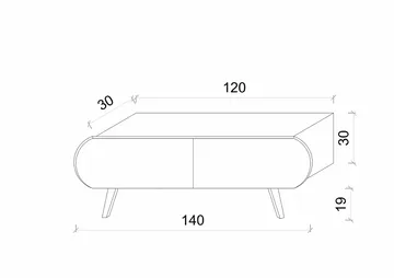 Svelor Golvstående TV Bänk 140 cm med Förvaring i Målat Trä - Vit - Möbler - Tv möbel & mediamöbel - TV bänk & mediabänk