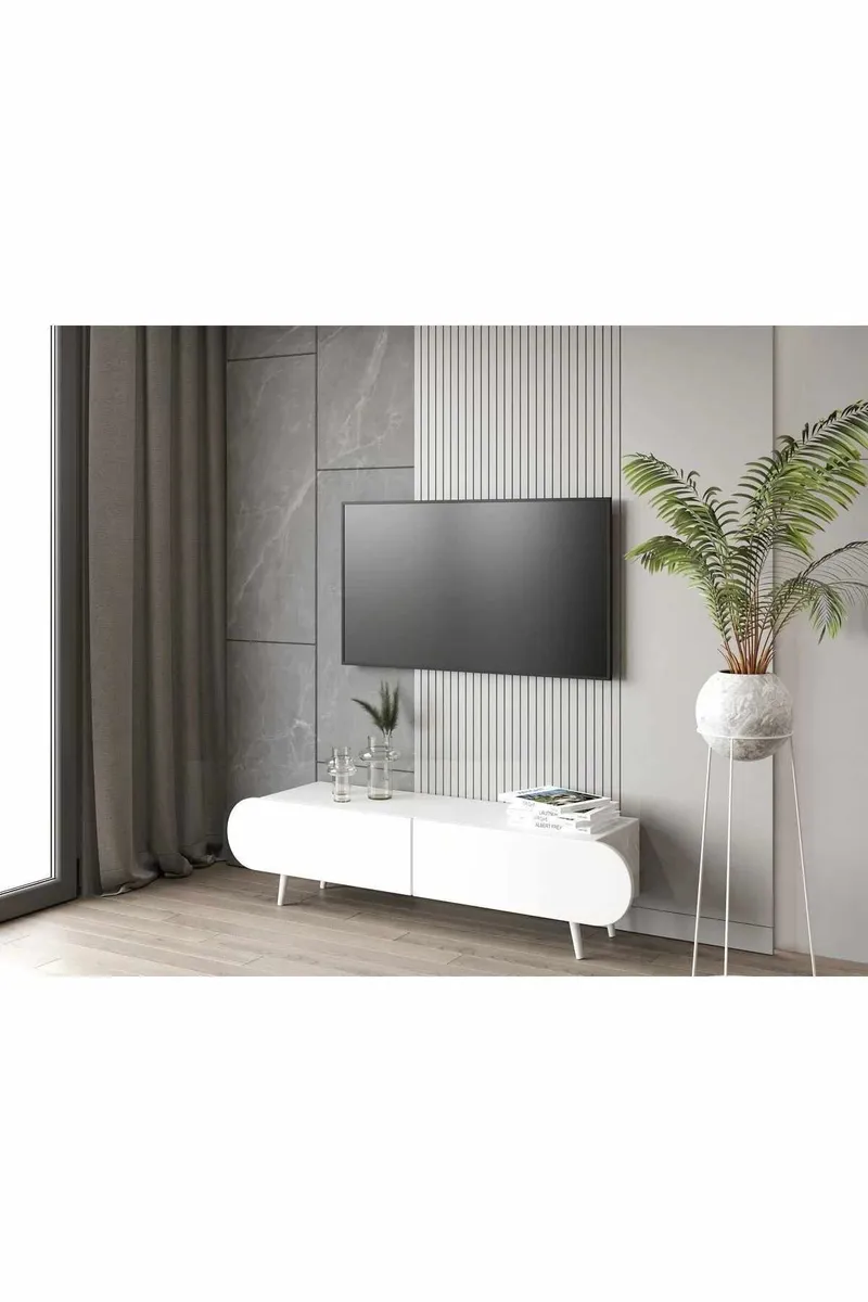 Svelor TV-bänk 140x49x30 cm - Vit - Möbler - Tv möbel & mediamöbel - TV bänk & mediabänk