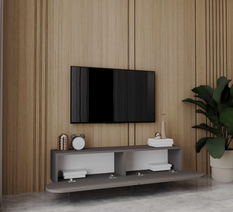 Svelor TV-bänk 160x49x30 cm - Grå - Möbler - Tv möbel & mediamöbel - TV bänk & mediabänk