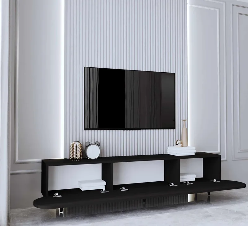 Svelor TV-bänk 180x49x30 cm - Svart - Möbler - Tv möbel & mediamöbel - TV bänk & mediabänk