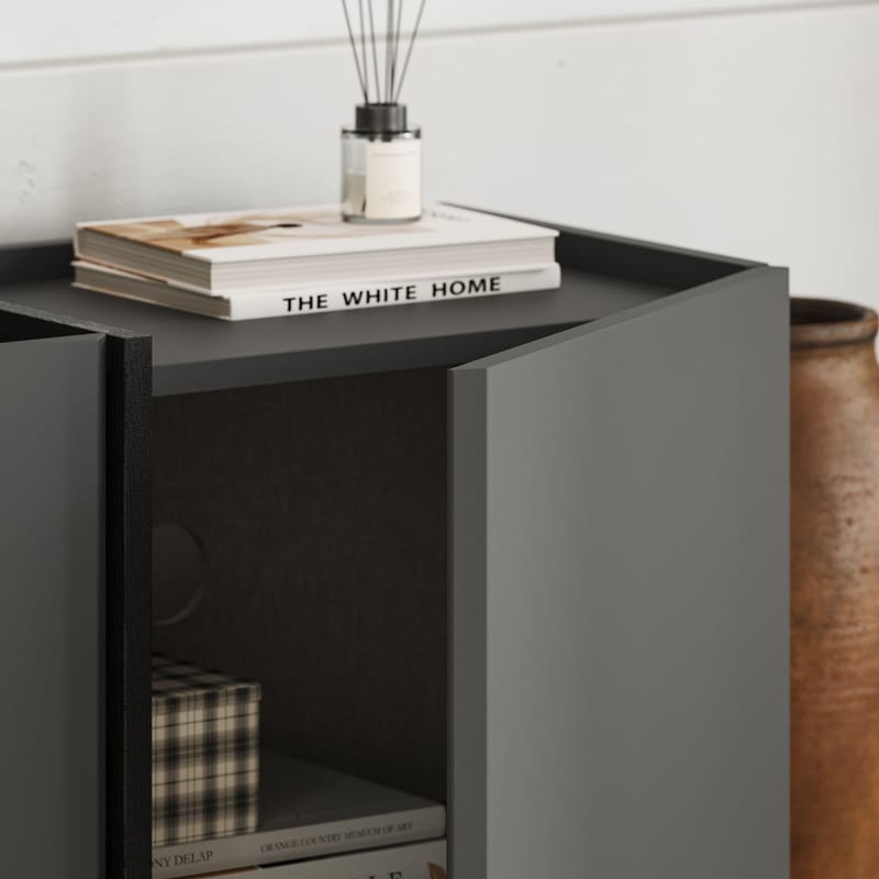 Sylvenn TV-bänk 180 cm - Antracit och svart - Möbler - Tv möbel & mediamöbel - Mediastativ & väggfäste