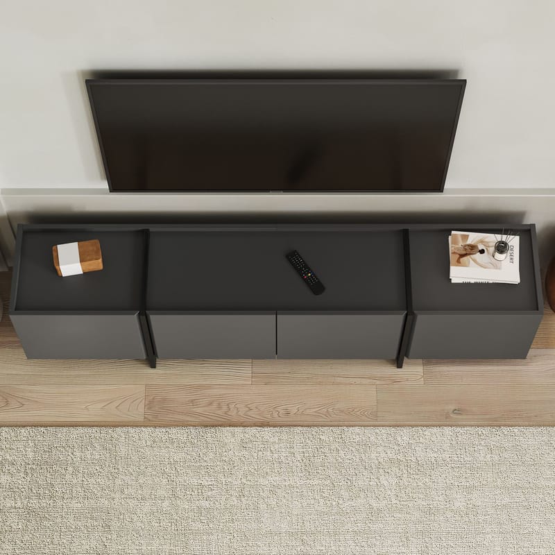 Sylvenn TV-bänk 180 cm - Antracit och svart - Möbler - Tv möbel & mediamöbel - Mediastativ & väggfäste