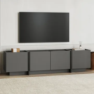 Sylvenn TV-bänk 180 cm - Antracit/Svart - Möbler - Tv möbel & mediamöbel - TV bänk & mediabänk