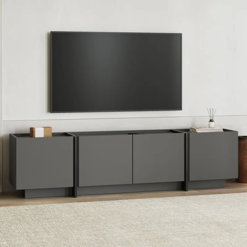 Sylvenn TV-bänk 180 cm - Antracit/Svart - Möbler - Tv möbel & mediamöbel - TV bänk & mediabänk