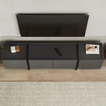 Sylvenn TV-bänk 180 cm - Antracit/Svart - Möbler - Tv möbel & mediamöbel - TV bänk & mediabänk
