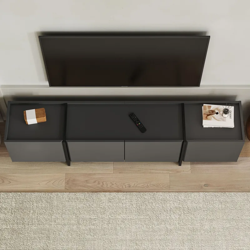 Sylvenn TV-bänk 180 cm - Antracit/Svart - Möbler - Tv möbel & mediamöbel - TV bänk & mediabänk