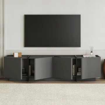 Sylvenn TV-bänk 180 cm - Antracit/Svart - Möbler - Tv möbel & mediamöbel - TV bänk & mediabänk