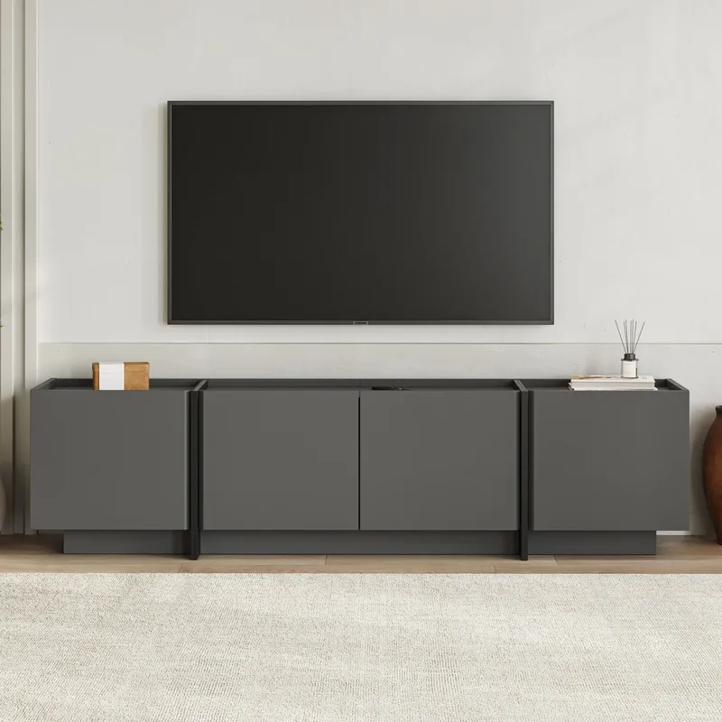 Sylvenn TV-bänk 180 cm - Antracit/Svart - Möbler - Tv möbel & mediamöbel - TV bänk & mediabänk