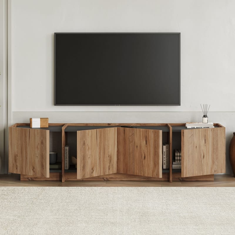 Sylvenn TV-bänk 180 cm - Atlantic Pine och Anthracite - Möbler - Tv möbel & mediamöbel - Mediastativ & väggfäste