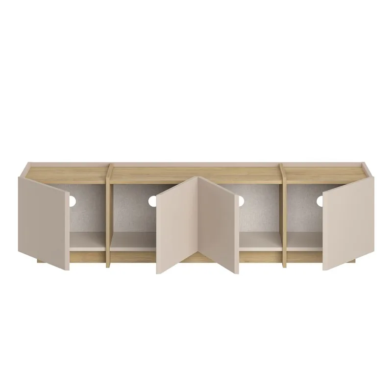 Sylvenn Tv Bänk 180 cm med Förvaring i Ek - Sandbeige - Möbler - Tv möbel & mediamöbel - TV bänk & mediabänk