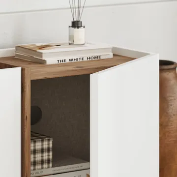 Sylvenn TV-bänk 180 cm - Vitt och Atlantic Pine - Möbler - Tv möbel & mediamöbel - TV bänk & mediabänk