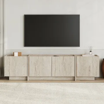 Sylvenn TV och Mediabänk 180 cm med Förvaring i Trä - Beige - Möbler - Tv möbel & mediamöbel - TV bänk & mediabänk