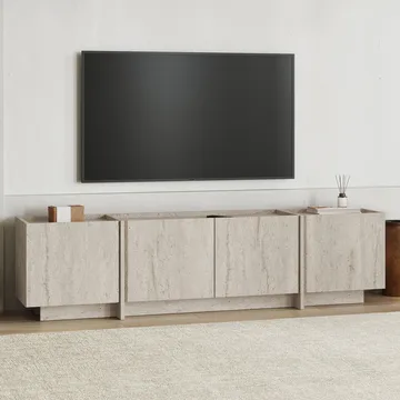Sylvenn TV och Mediabänk 180 cm med Förvaring i Trä - Beige - Möbler - Tv möbel & mediamöbel - TV bänk & mediabänk