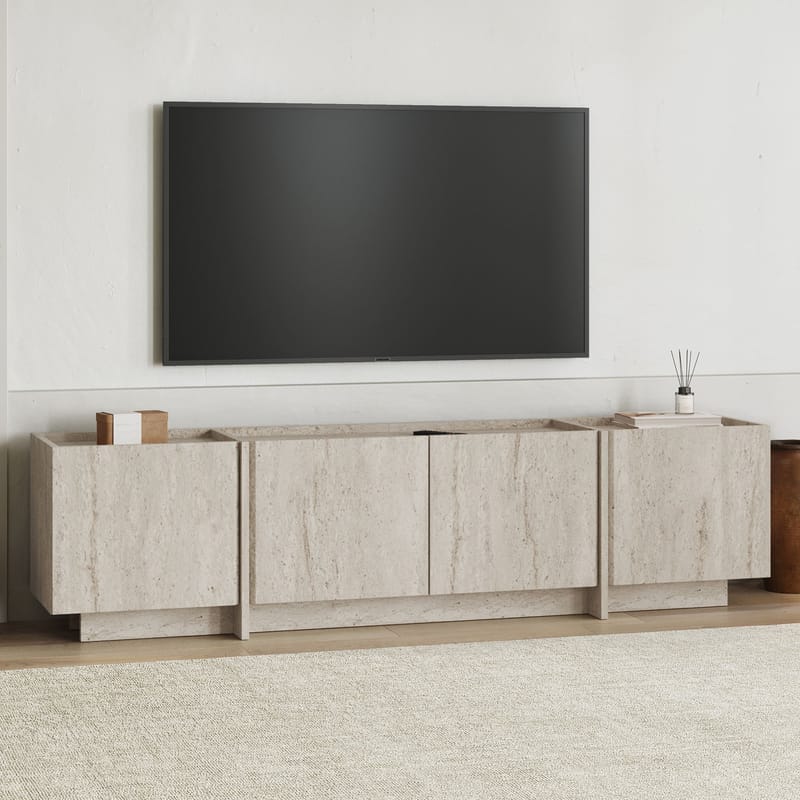 Sylvenn TV och Mediabänk 180 cm med Förvaring i Trä - Beige - Möbler - Tv möbel & mediamöbel - TV bänk & mediabänk