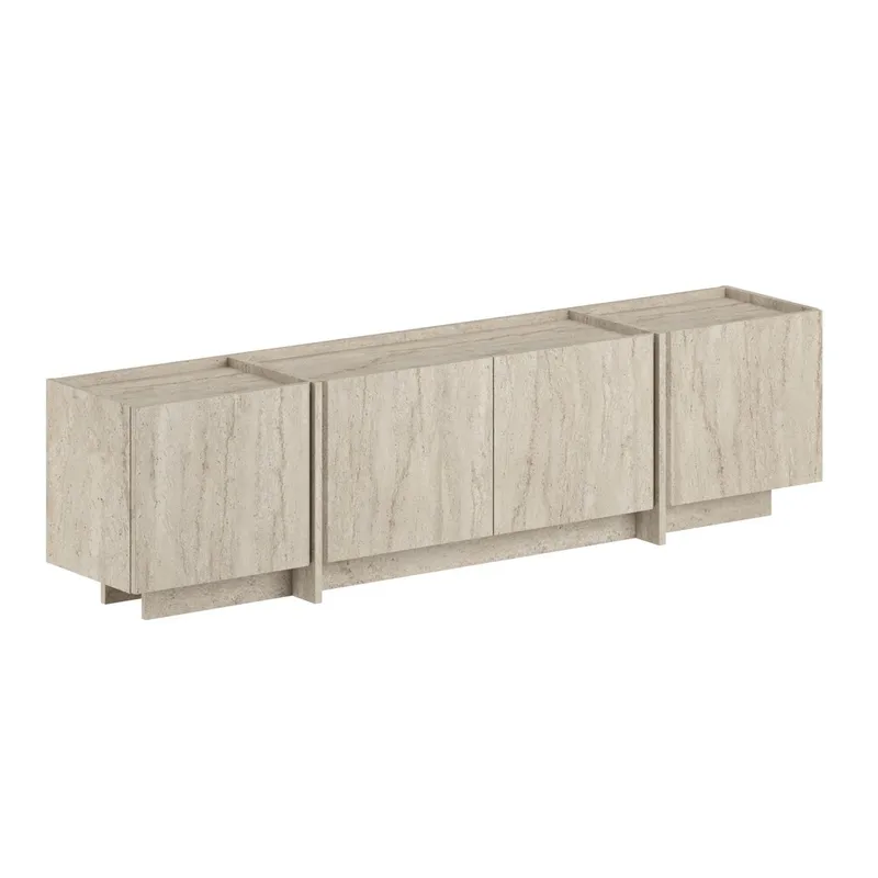 Sylvenn TV och Mediabänk 180 cm med Förvaring i Trä, Beige