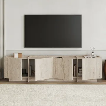 Sylvenn TV och Mediabänk 180 cm med Förvaring i Trä - Beige - Möbler - Tv möbel & mediamöbel - TV bänk & mediabänk