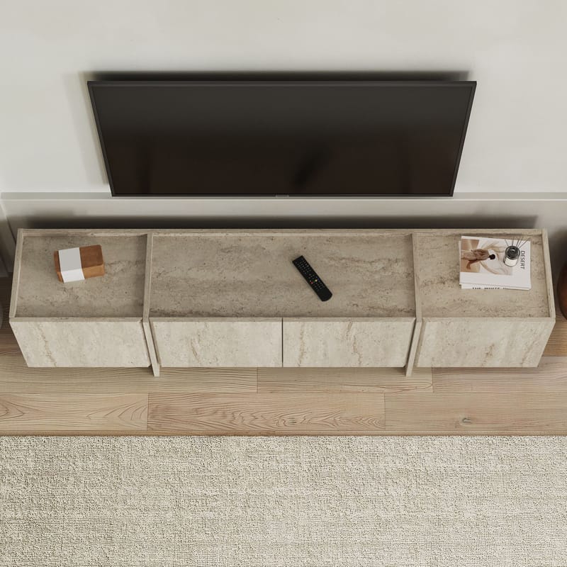 Sylvenn TV och Mediabänk 180 cm med Förvaring i Trä - Beige - Möbler - Tv möbel & mediamöbel - TV bänk & mediabänk