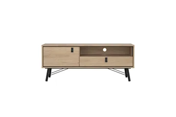 Tadami Golvstående TV-bänk 150 cm med Förvaring i Ljust Trä - Ljusbrun - Möbler - Tv möbel & mediamöbel - TV bänk & mediabänk