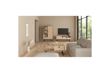 Tadami Golvstående TV-bänk 150 cm med Förvaring i Ljust Trä - Ljusbrun - Möbler - Tv möbel & mediamöbel - TV bänk & mediabänk