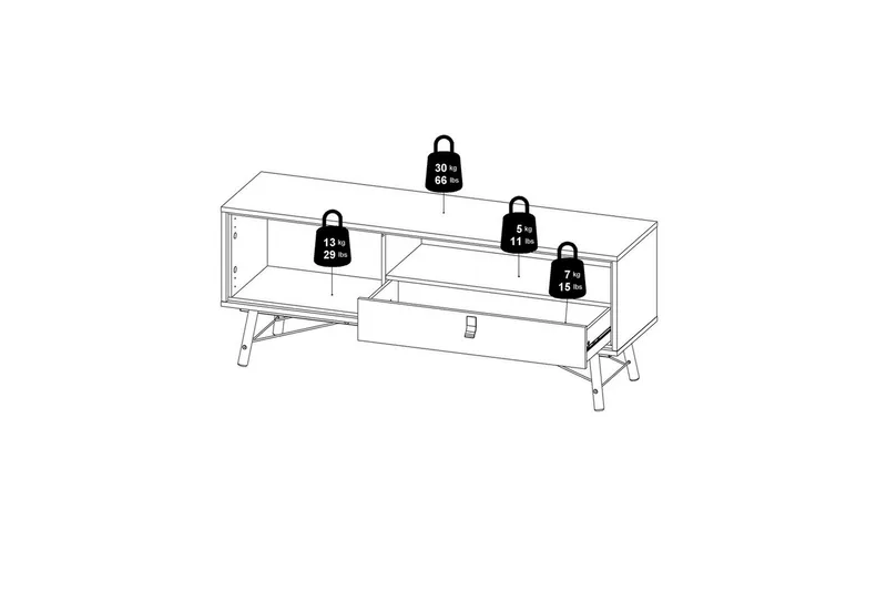 Tadami Tv-bänk 150 cm - Natur - Möbler - Tv möbel & mediamöbel - TV bänk & mediabänk